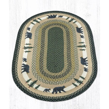 Palacedesigns 3 x 5 ft. Jute Oval Bear Timbers Patch PA2850452